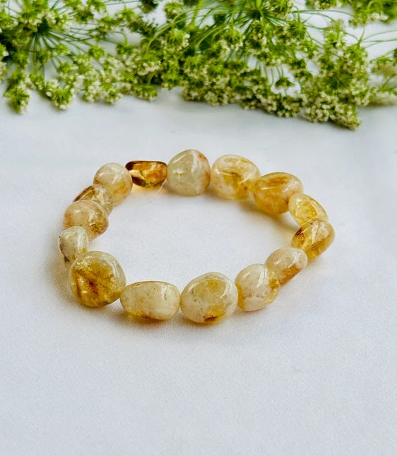 Money and Wealth Attract: Yellow Citrine Tumble Bracelet - Abhimantrit & Certified